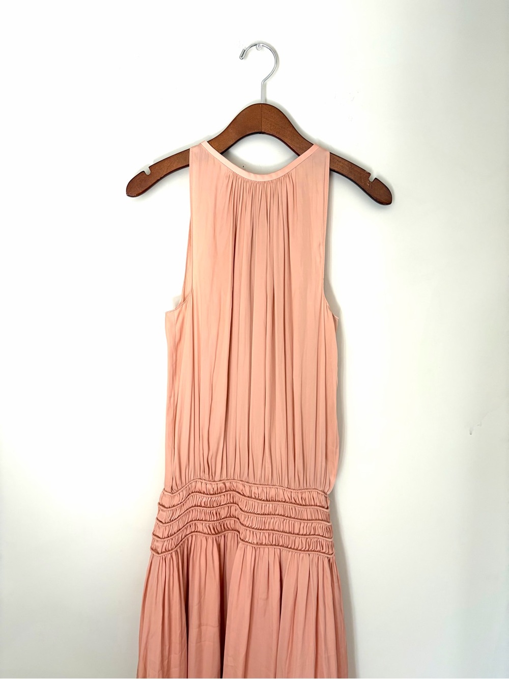 Ramy Brook pink drop waist ruched dress size XS